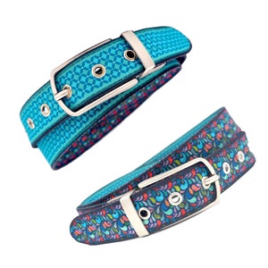 SeeBlau - Fabric reversible belt Vegan / Recycled / Handmade (Design MB28 & MB41)