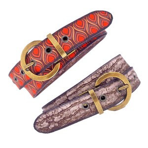 SeeStamm - Fabric reversible belt Vegan / Recycled / Handmade (Design MB33 & MB03)