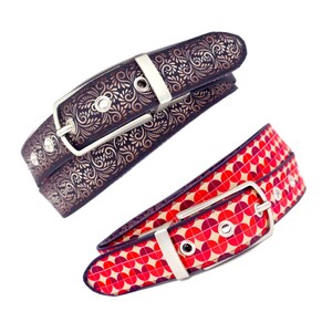 SeeFeuer - Fabric reversible belt Vegan / Recycled / Handmade (Design MB26 & MB34)