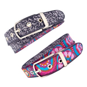 SeeFreude - Fabric reversible belt Vegan / Recycled / Handmade (Design MB02 & MB23)