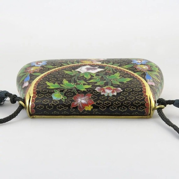 Vintage 1960s Chinese Cloisonne Enamel Clutch Pur… - image 5