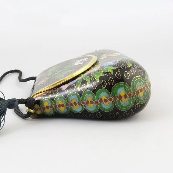 Vintage 1960s Chinese Cloisonne Enamel Clutch Pur… - image 4