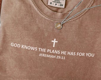 God Knows the Plans PNG, Minimalist Christian Jeremiah 29:11 Bible Verse