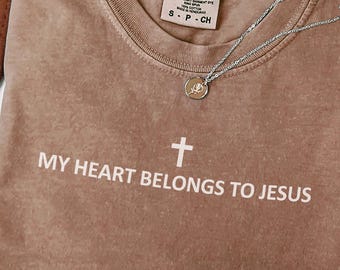 My Heart Belongs to Jesus PNG, Minimalist Christian Faith Design, Bible Verse Religious Sublimation