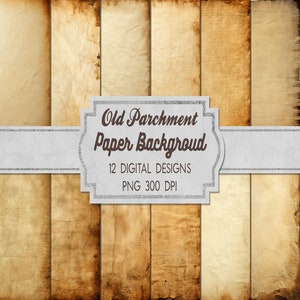 12 Old Parchment Paper, Old Paper Textures Digital Paper, A4 Printable Aged Paper Textures, Vintage Paper Background, Digital Paper