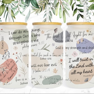 16 oz Libbey Glass Can Tumbler Wrap Sublimation, Affirmations Christian Tumbler Wrap, Bible Verse Tumbler, Bible Quotes