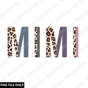 Leopard Blessed Mimi, Boho Color Design, Png Sublimation Design, Digital Download, Transparent Background