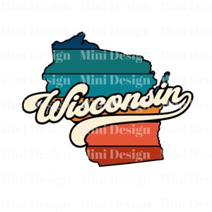 Retro Sunset Illinois PNG Datei, USA State Map 70er Jahre Vintage Stil Design, Digitaler Download, Sublimation Design, Sublimation Transfer