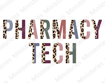 Leopard Pharmacy Tech, Boho Color Design, Png Sublimation Design, Digital Download, Transparent Background