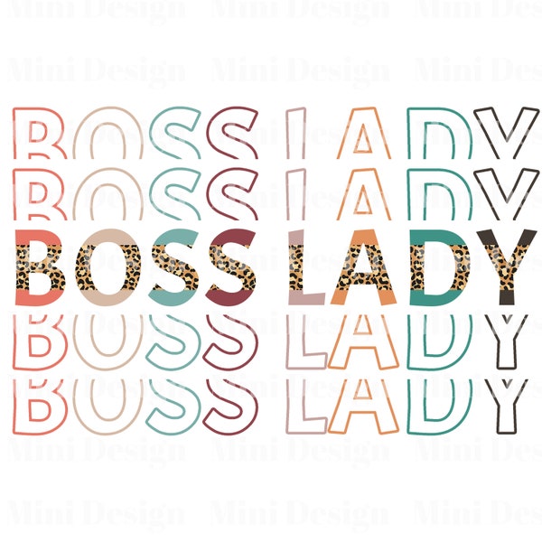 Boss Lady PNG, Business Life Leopard Boho, Small Shop Local, Digital Download, Sublimation Design, Ready To Press