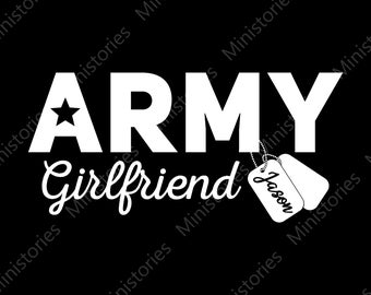 Personalized Name, Army Girlfriend, Dog Tags, Soldier, Png Sublimation, Custom Text, Transparent Background