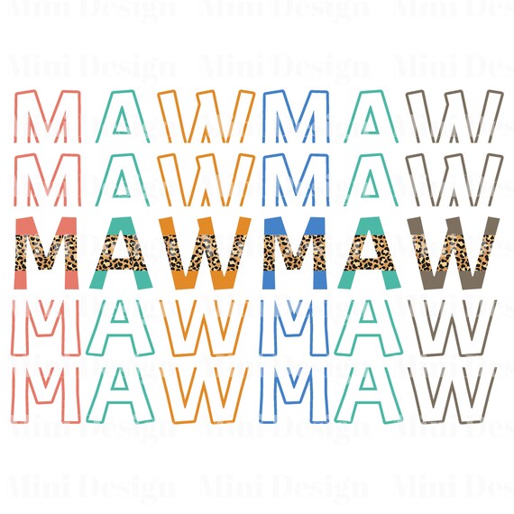 MawMaw PNG Stacked Leopard Digital Download Sublimation | Etsy