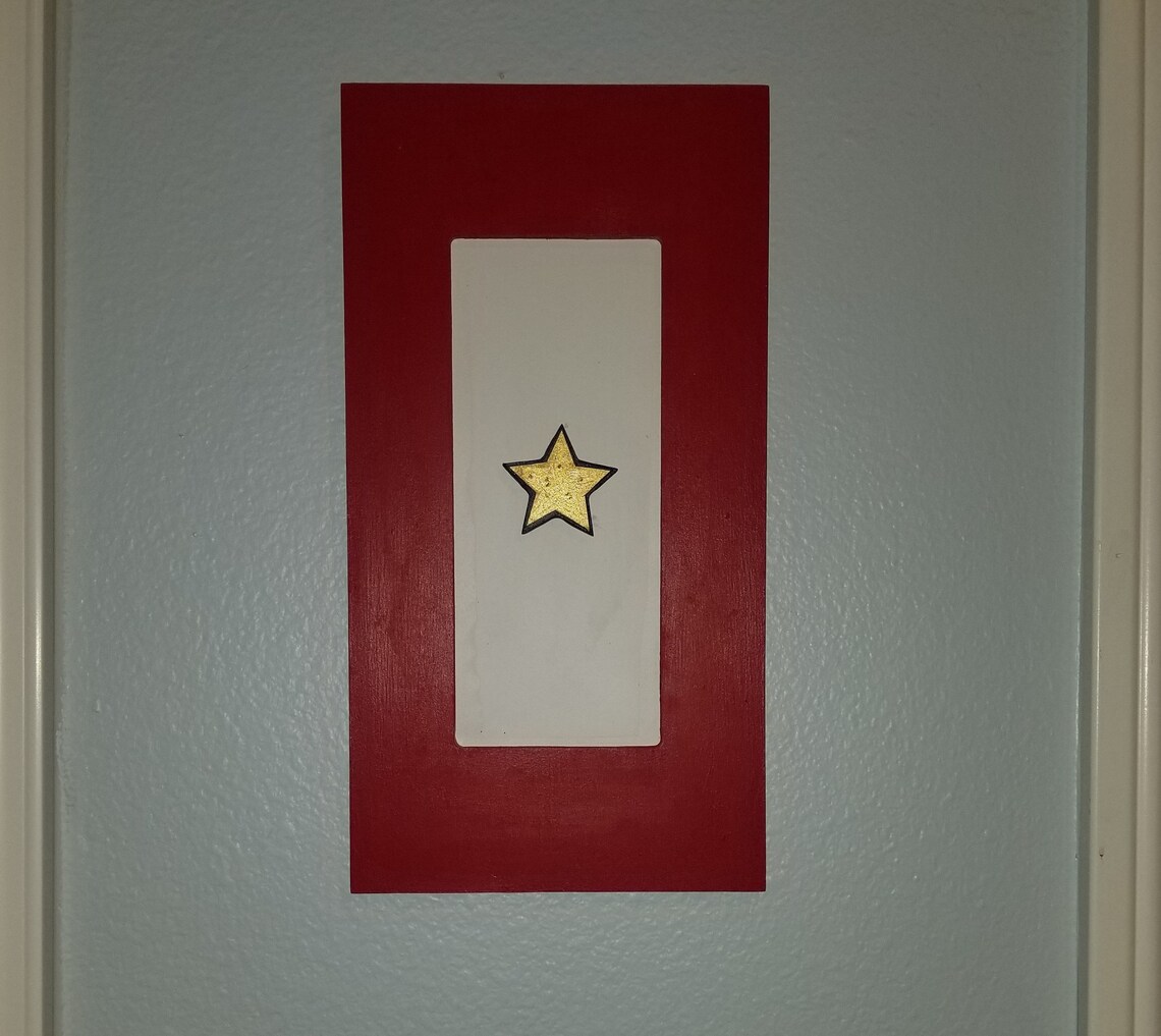 Wooden Gold Star Flag Plaque Etsy