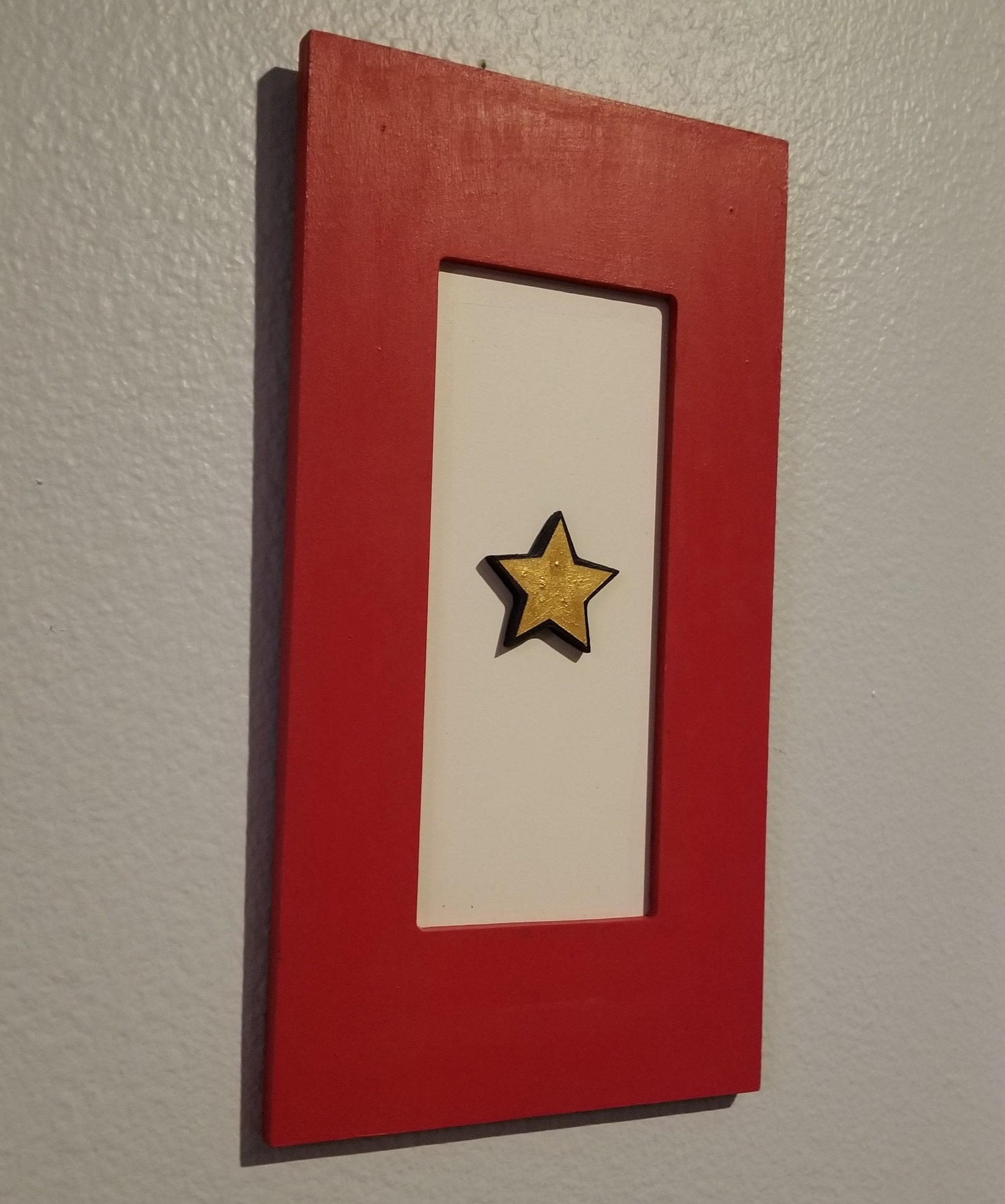 Wooden Gold Star Flag Plaque Etsy