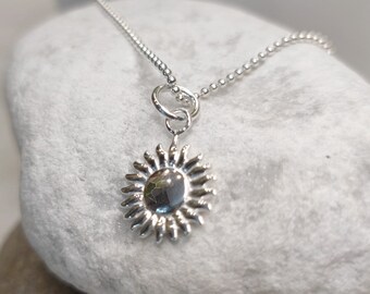 SONNE - Kugelkette mit Sonnenmotiv - 925er Sterling Silber