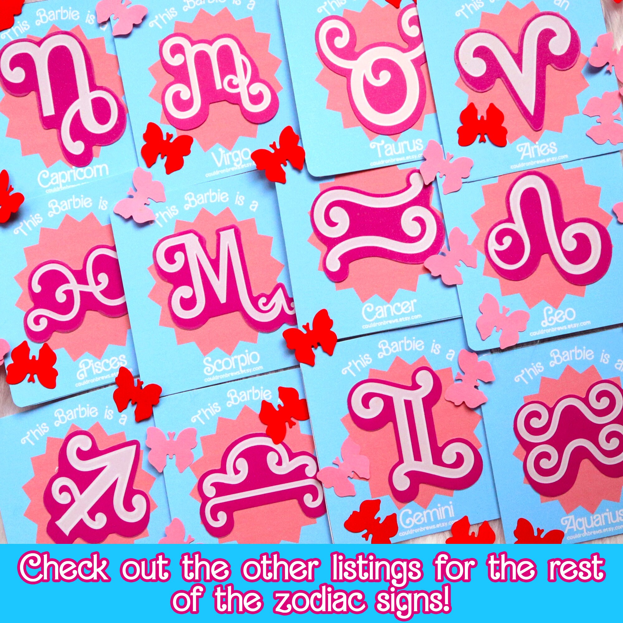 Barbie Zodiac Stickers fire Signs - Etsy