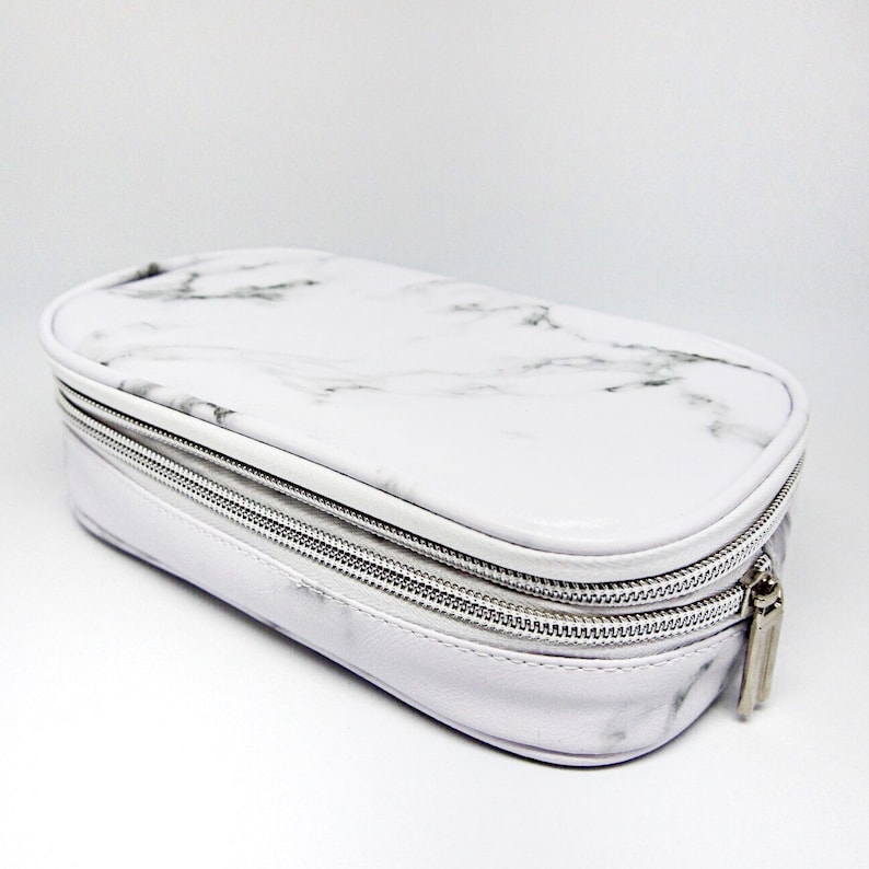 Marble Makeup Bag Marble Makeup Organizer Marble Pencil Etsy