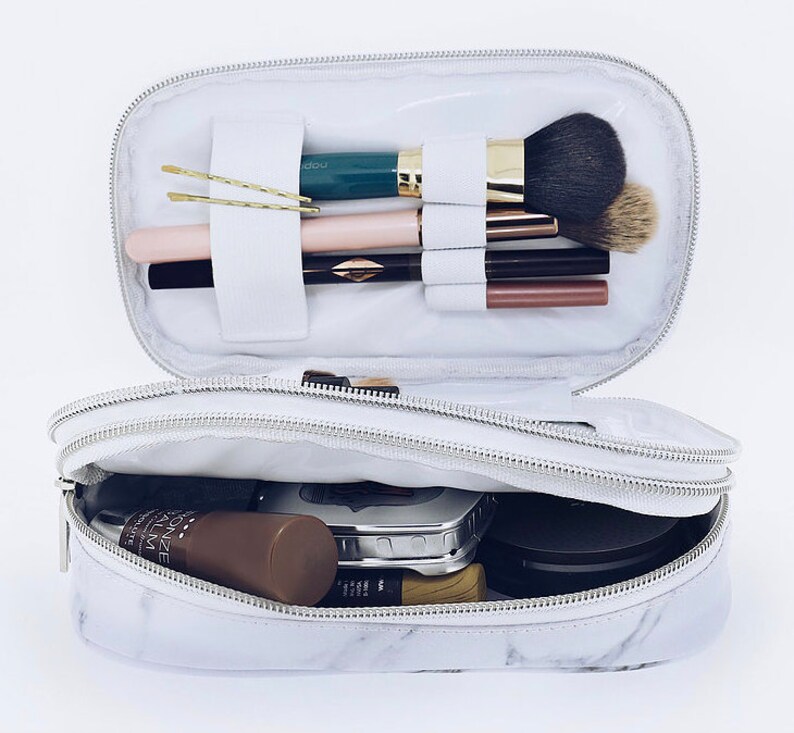 Marble Makeup Bag Marble Makeup Organizer Marble Pencil Etsy