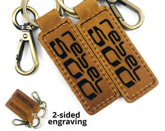 Laser Engraved Leather Key Fobs Key Ring Keychain for Honda Rebel 500 (2-pack)