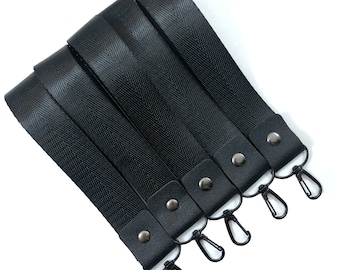Black 1" Wide Polyester Wrist Lanyards