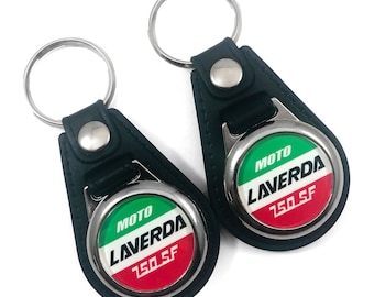 Key Fobs Key Ring Keychain for  Classic Laverda 750 SF Motorcycle (2-Pack)