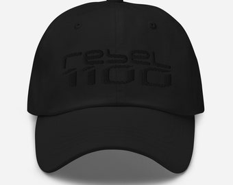 Rebel 1100 Embroidered Baseball Hat - black on black