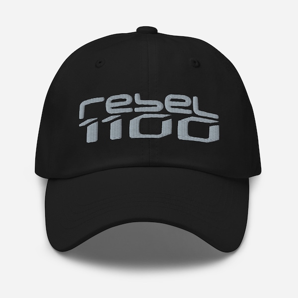 Rebel 1100 Bestickte Baseball Mütze - grau auf schwarz