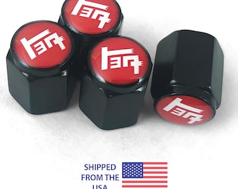 Tire Valve Stem Caps for Retro Toyota tEq Logo Land Cruiser (Set of 4)