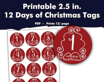 printable 12 days of christmas labels holiday gift giving tags secret santa stickers red and white diy spouse boyfriend present idea - 12 Days Of Christmas Gift Ideas For Boyfriend printable 12 days of christmas labels holiday gift giving tags secret santa stickers red and white diy spouse boyfriend present idea - 12 Days Of Christmas Gift Ideas For Boyfriend
