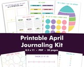 PRINTABLE April Journaling Kit - 30 Pages - Bullet Journal Ideas - Habit Tracker - Writing Prompts - Instant Download Template Pages