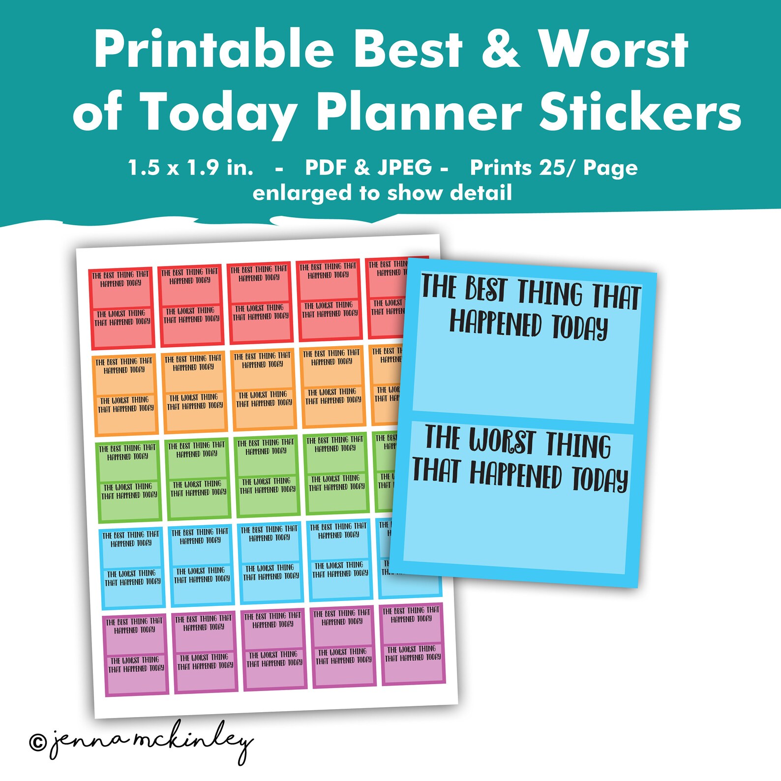 PRINTABLE PDF and JPEG the Best and Worst Thing That Happened Today ...