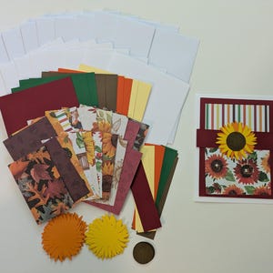 DIY Fall Cardmaking Kit for Kids or Adults, Set of 10, Autumn Kid Activity Art & Craft Ideas, Handmade Greeting Cards Set, Thanksgiving