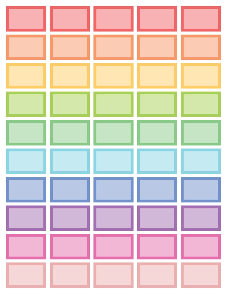 PRINTABLE Half Box Daily Life Planner Stickers Blank Calendar Schedule ...