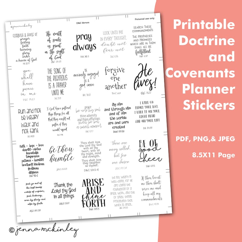 Printable Lds Scripture Stickers - Etsy
