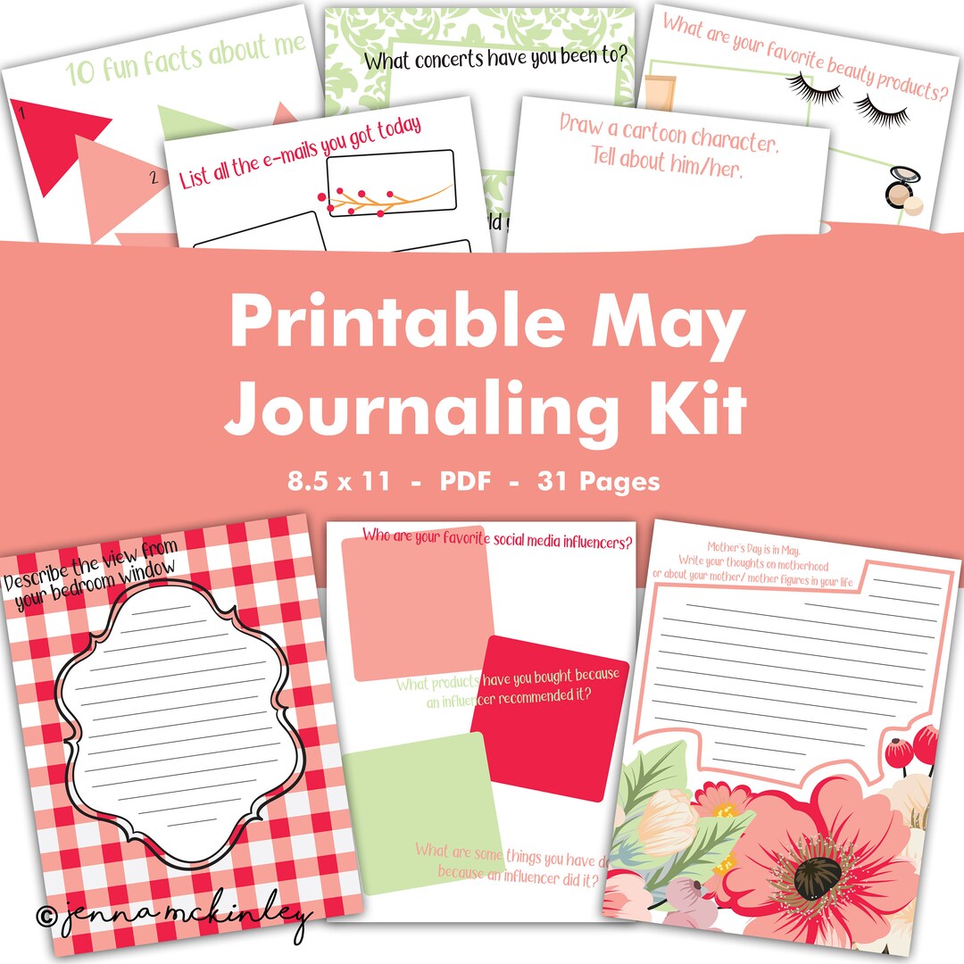 PRINTABLE Bullet Journal May Journaling Kit Binder - 31 Pages - PDF ...