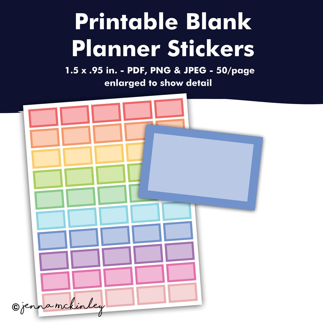PRINTABLE Half Box Daily Life Planner Stickers Blank Calendar Schedule ...