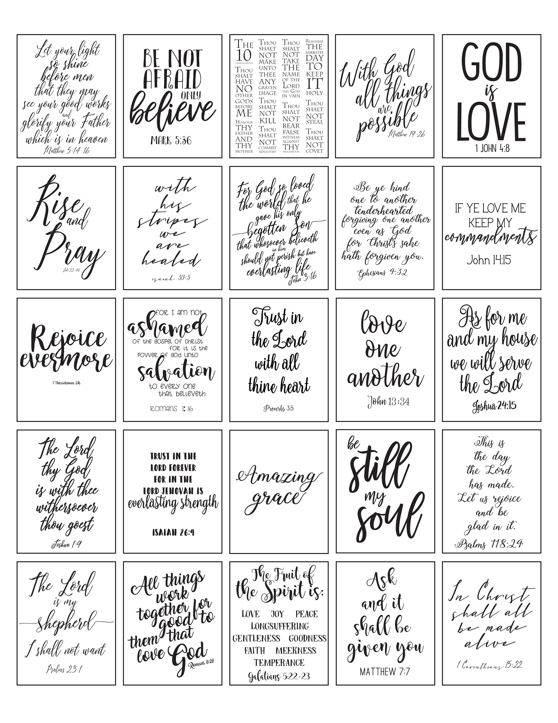 Christian Phrases Print and Cut Planner Stickers – Dorky Doodles