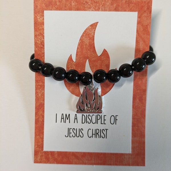 2024 Youth Theme Bracelet, I Am a Disciple of Jesus Christ, Church of Jesus Christ of Latter Day Saints, LDS Girls Camp Gift, Flame Jewelry