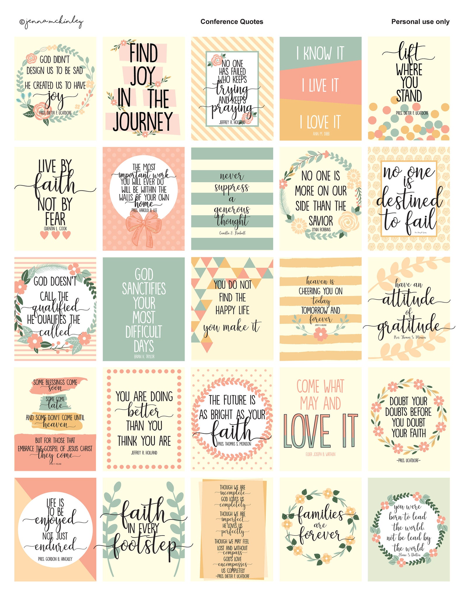 Printable Planner Stickers General Conference Quotes the Church of ...