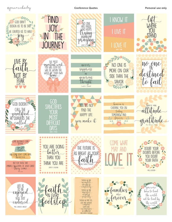 printable planner stickers general conference quotes the etsy