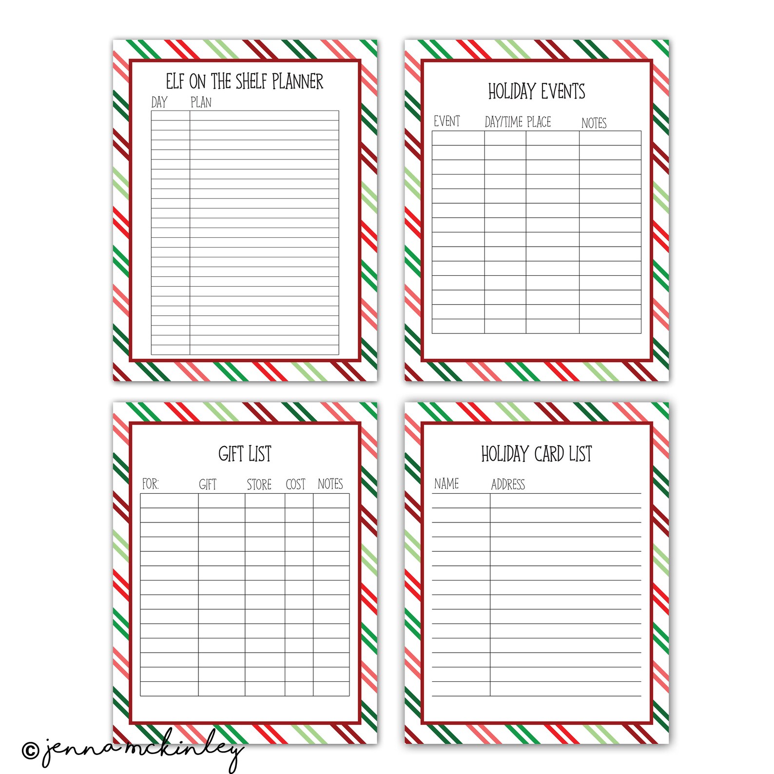 PRINTABLE Christmas Organization Planner Binder Sheets Holiday ...