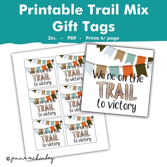 Printable Trail Mix Sports Team We're on the Trail to Etsy