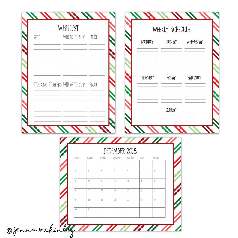 PRINTABLE 2024 Christmas Organization Planner Binder Sheets Holiday