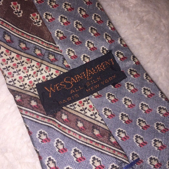 Yves Saint Laurent Necktie Tie All Silk Vintage 7… - image 5