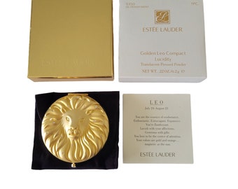 ESTEE LAUDER Translucent Pressed Powder Golden Leo Compact Zodiac .22 oz. w Box