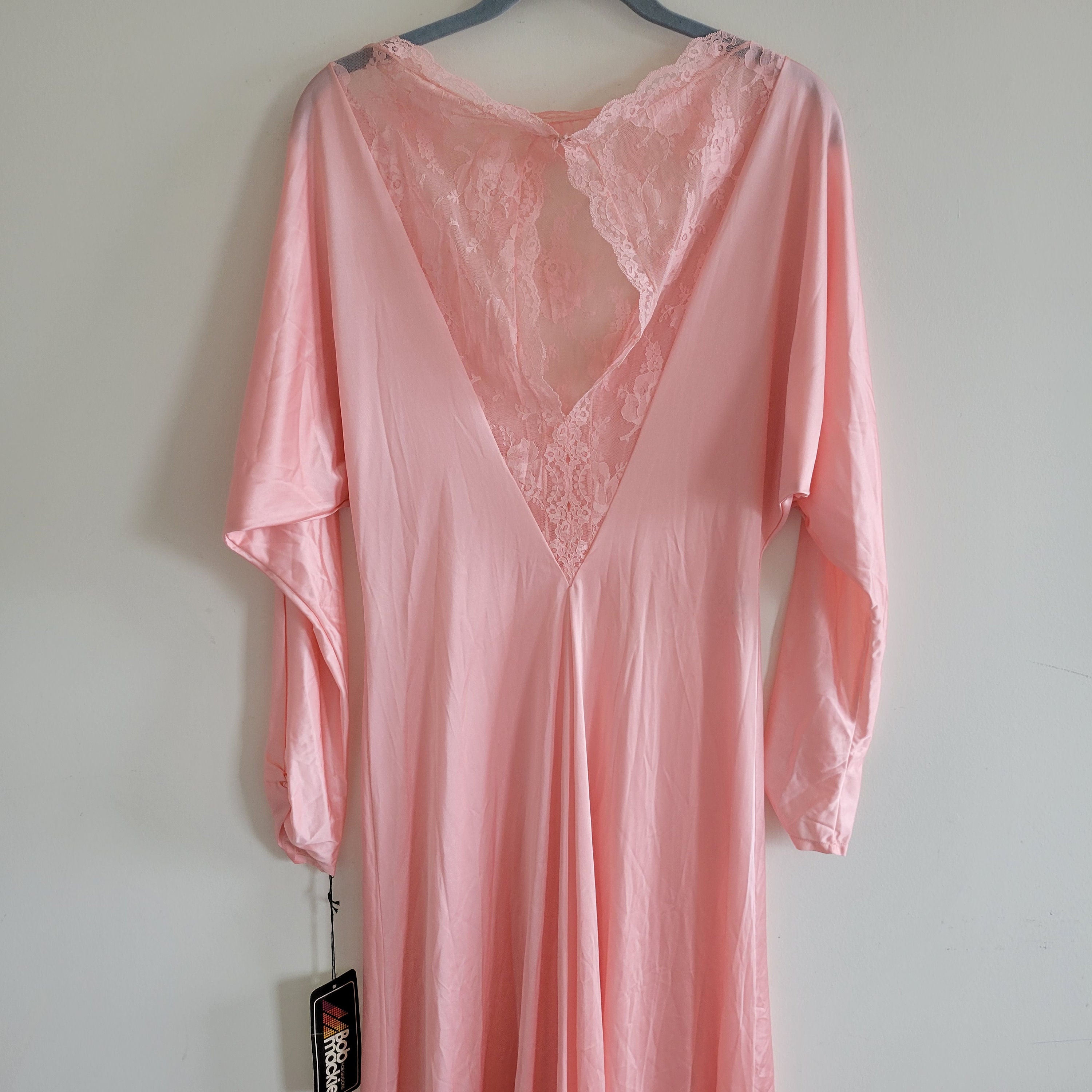 Bob Mackie Vintage Bob Mackie For Glydons Women's Lace Nightgown Pink Lingerie Size Medium 