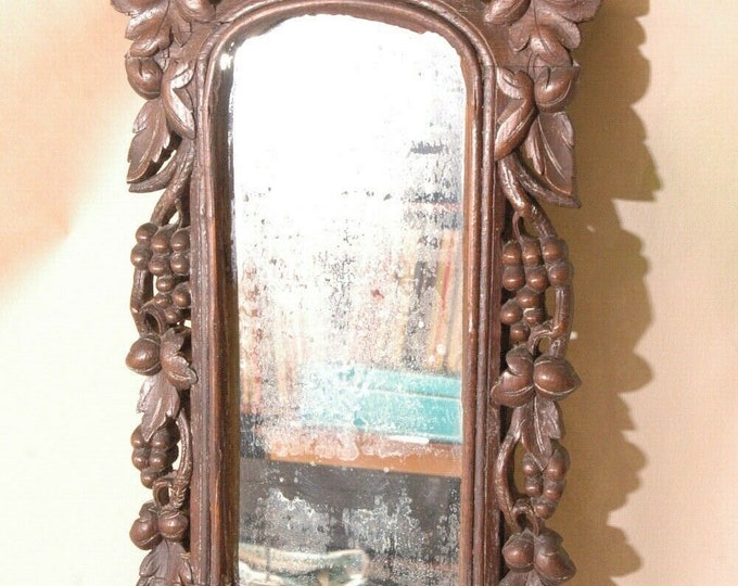 Old mirror carved solid wood 19th 20th rococo