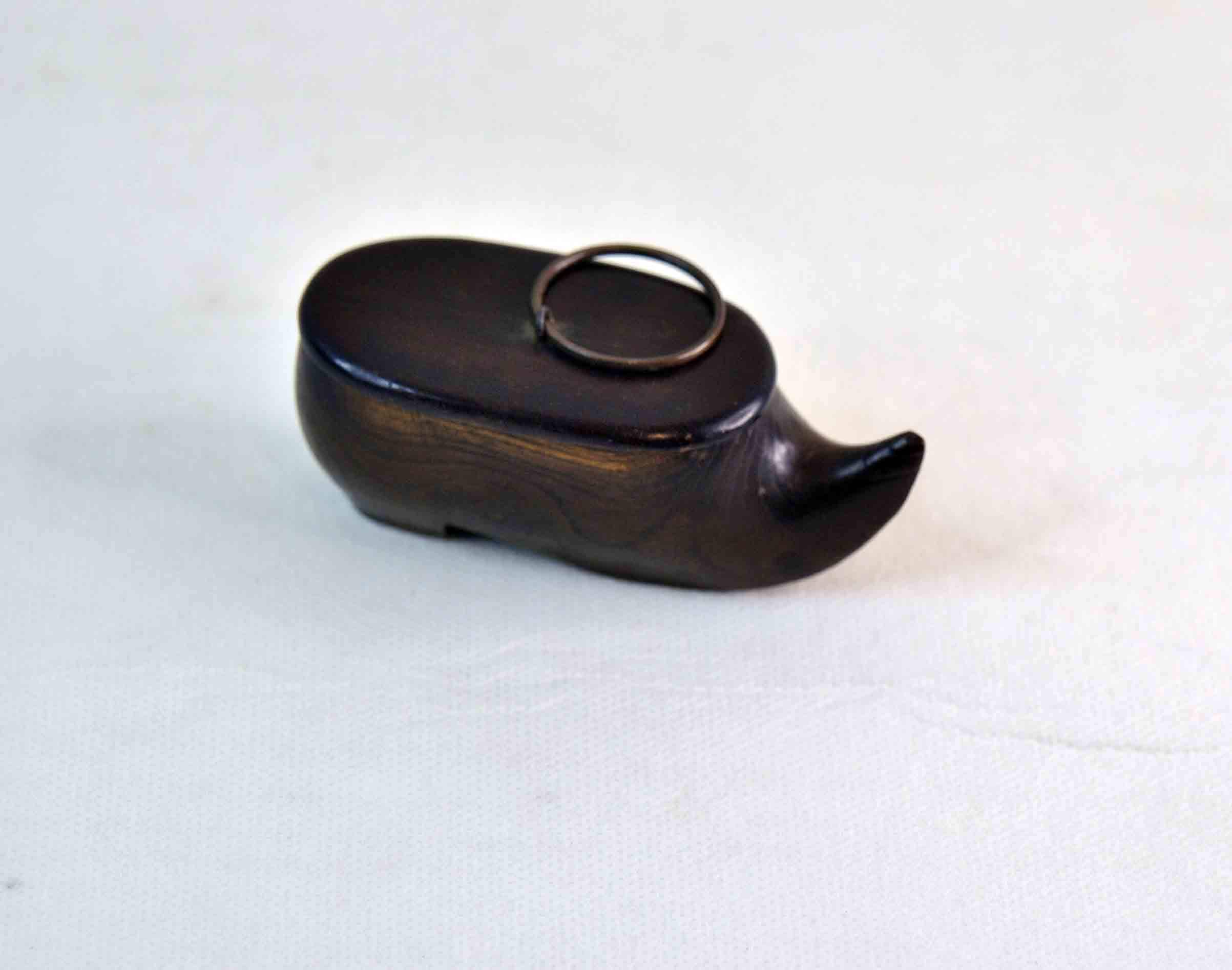 Sabot Chaussure Tabatière 1900 Noyer Boite A Prise Tabac