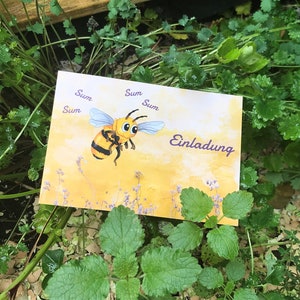 Einladungskarte, Geburtstag, Kindergeburtstag, Bienengeburtstag, Geburtstagsfeier Bienen, Themengeburtstagsfeier