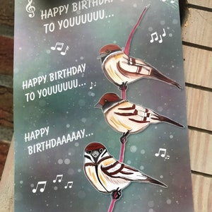 Geburtstagskarte, Geschenkkarte zum Geburtstag, Geburtstagsgrußkarte, Glückwunschkarte, Postkarte, Kunstkarte, Rotkehlchenkarte